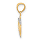 and Rhodium Small Two Dolphins Charm - WBC
