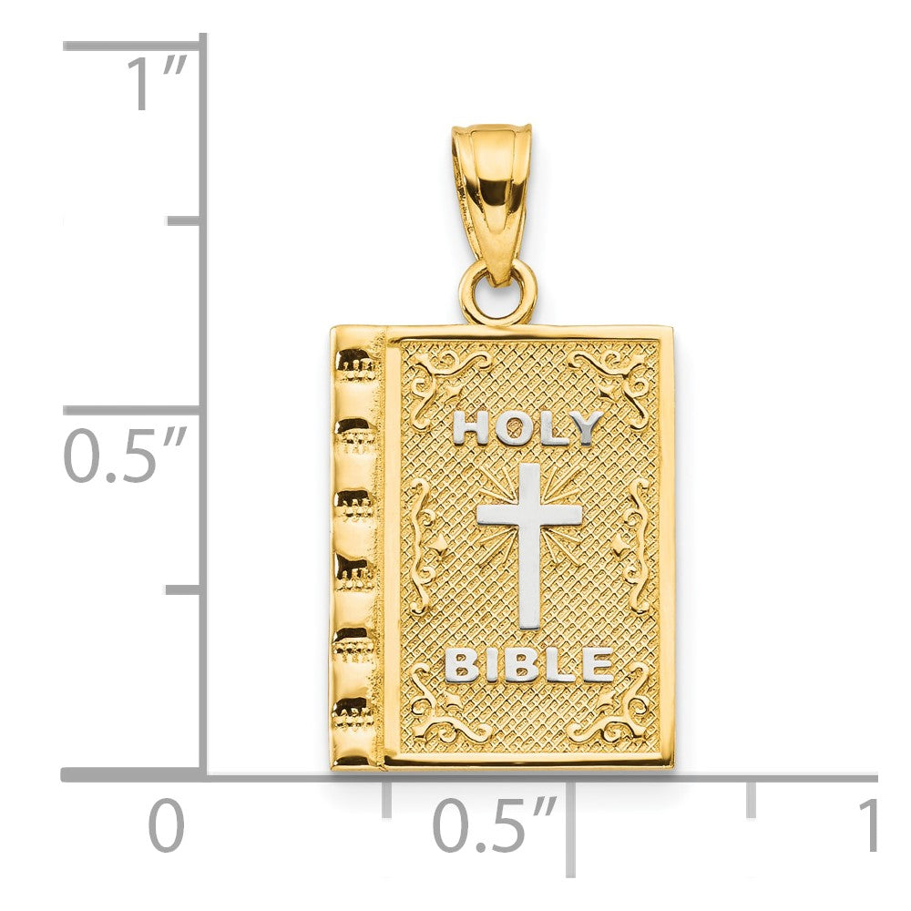 and Rhodium HOLY BIBLE Charm - WBC