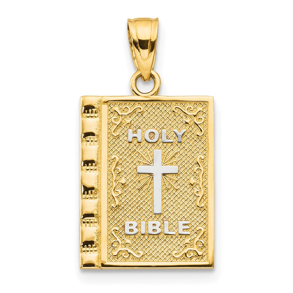 and Rhodium HOLY BIBLE Charm - WBC