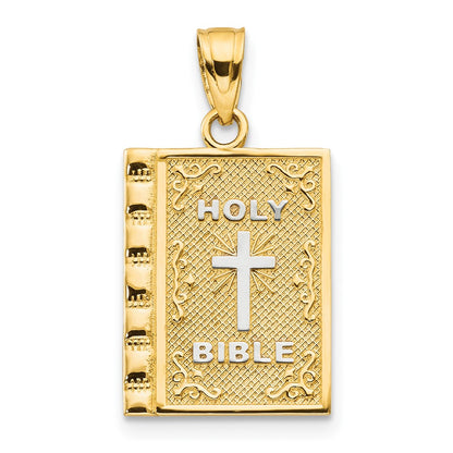 and Rhodium HOLY BIBLE Charm - WBC