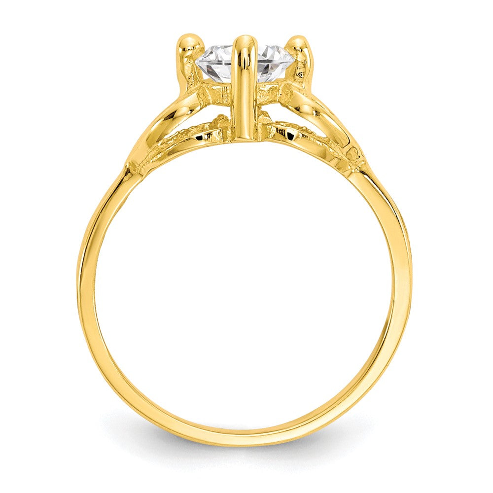 Polished CZ Hearts Baby Ring - WBC
