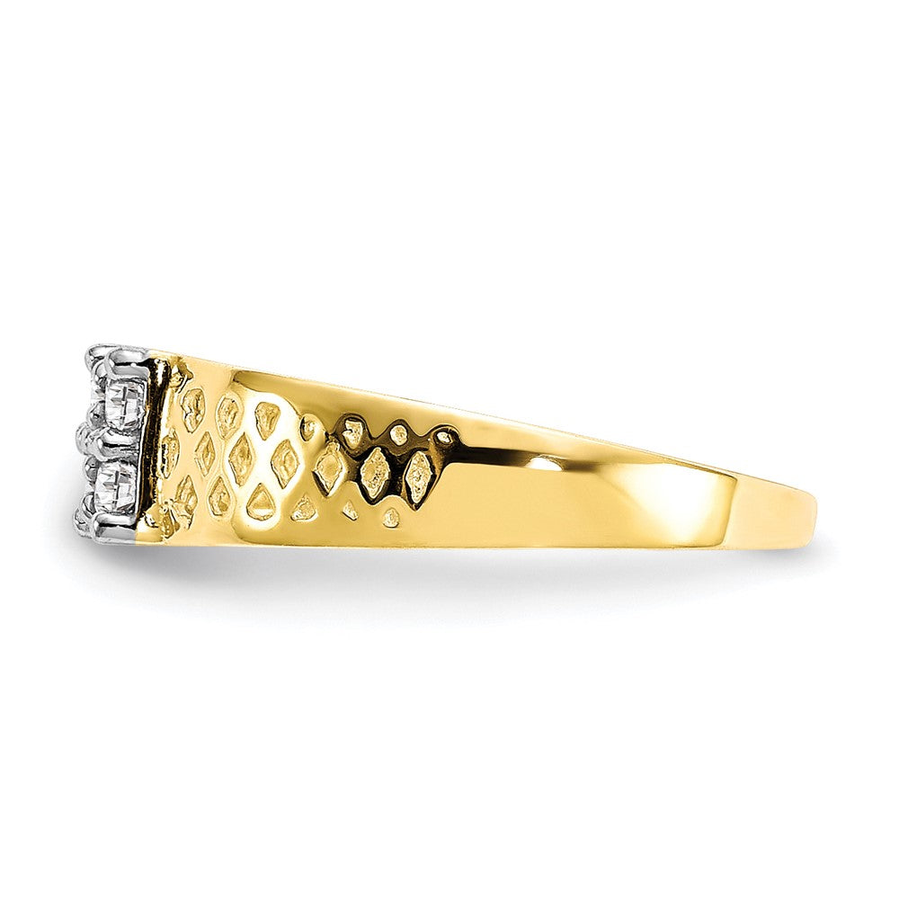 4-Stone CZ and Lattice Baby Ring - WBC