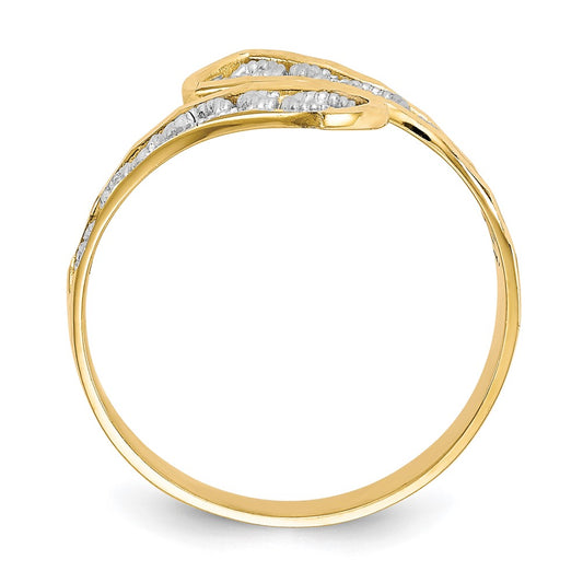 and Rhodium Filigree Bypass Ring - WBC