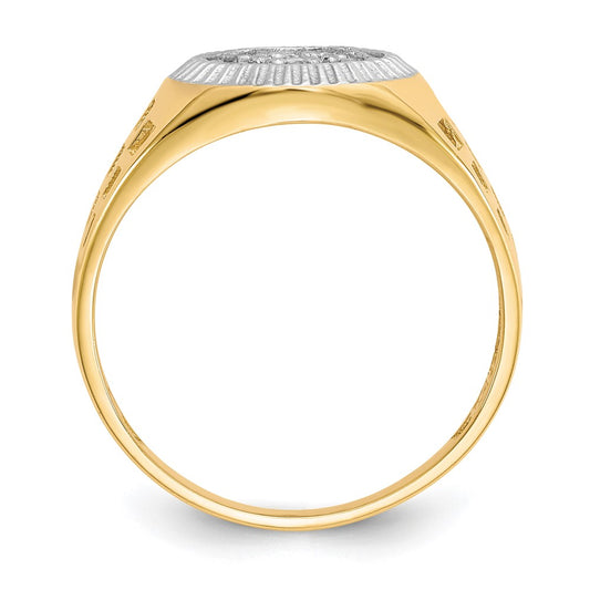 IB Goodman and Rhodium Mens CZ Cluster Ring - WBC