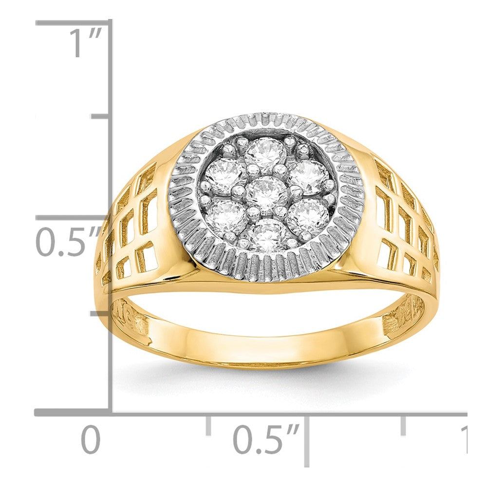 IB Goodman and Rhodium Mens CZ Cluster Ring - WBC