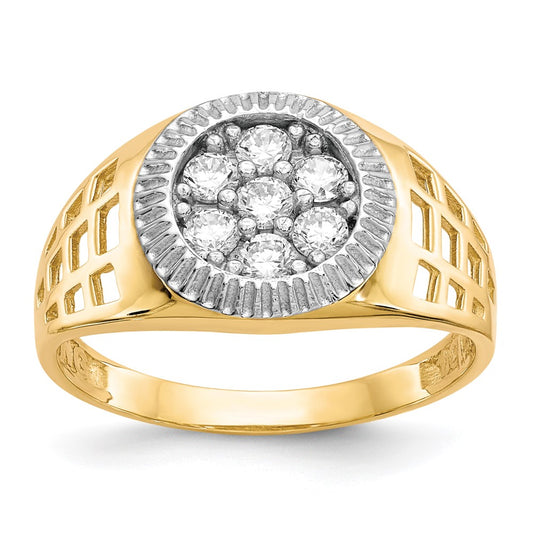 IB Goodman and Rhodium Mens CZ Cluster Ring - WBC