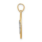 and Rhodium Polished and Textured Round Angel Pendant - WBC