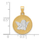 and Rhodium Polished and Textured Round Angel Pendant - WBC
