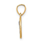 and Rhodium Small Polished and Textured Round Angel Pendant - WBC