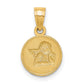 and Rhodium Small Polished and Textured Round Angel Pendant - WBC