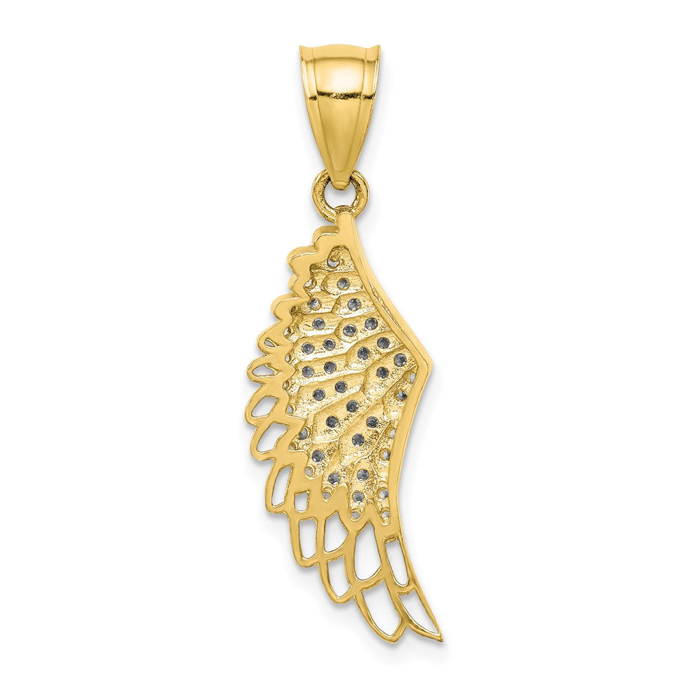 CZ Micropave Angel Wing Pendant - WBC