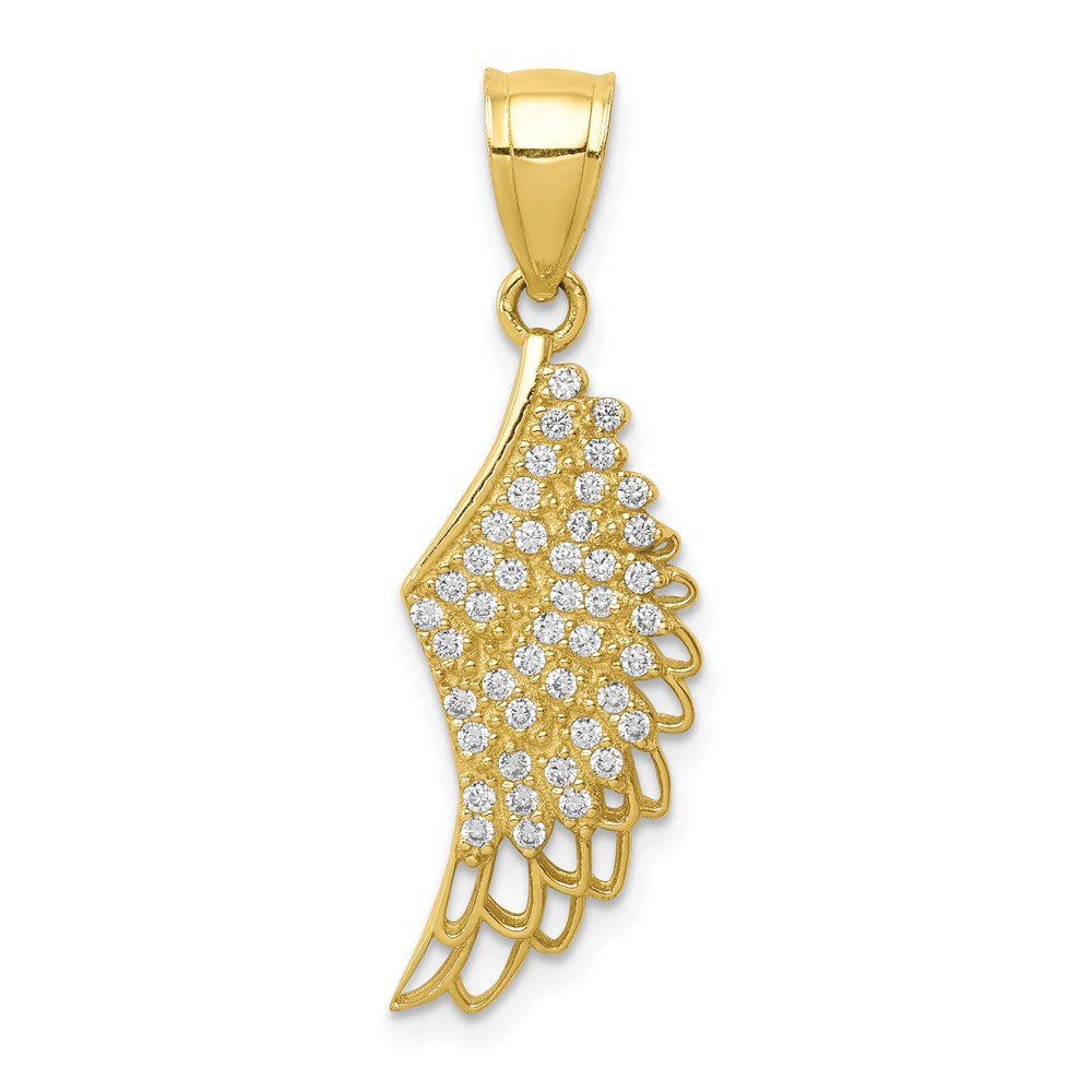 CZ Micropave Angel Wing Pendant - WBC