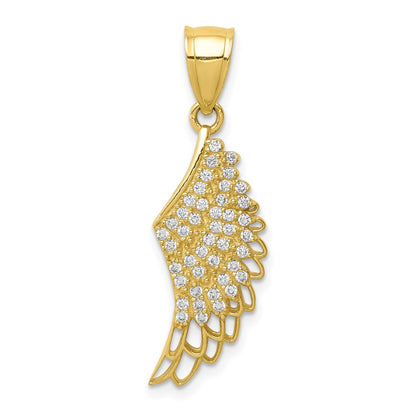 CZ Micropave Angel Wing Pendant - WBC