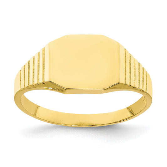 Octagonal Baby / Childs Signet Ring - WBC