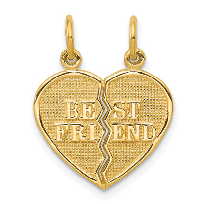 BEST FRIEND 2-Piece Break-Apart Heart Charm - WBC