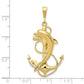 Solid Polished Anchor with Dolphin Pendant - WBC