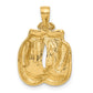 Solid Polished Open-Backed Boxing Gloves Pendant - WBC