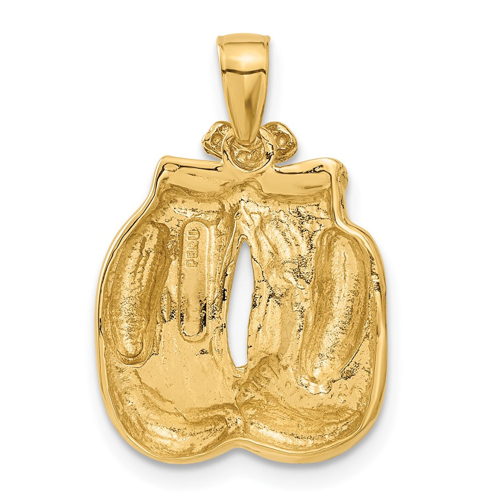 Solid Polished Open-Backed Boxing Gloves Pendant - WBC