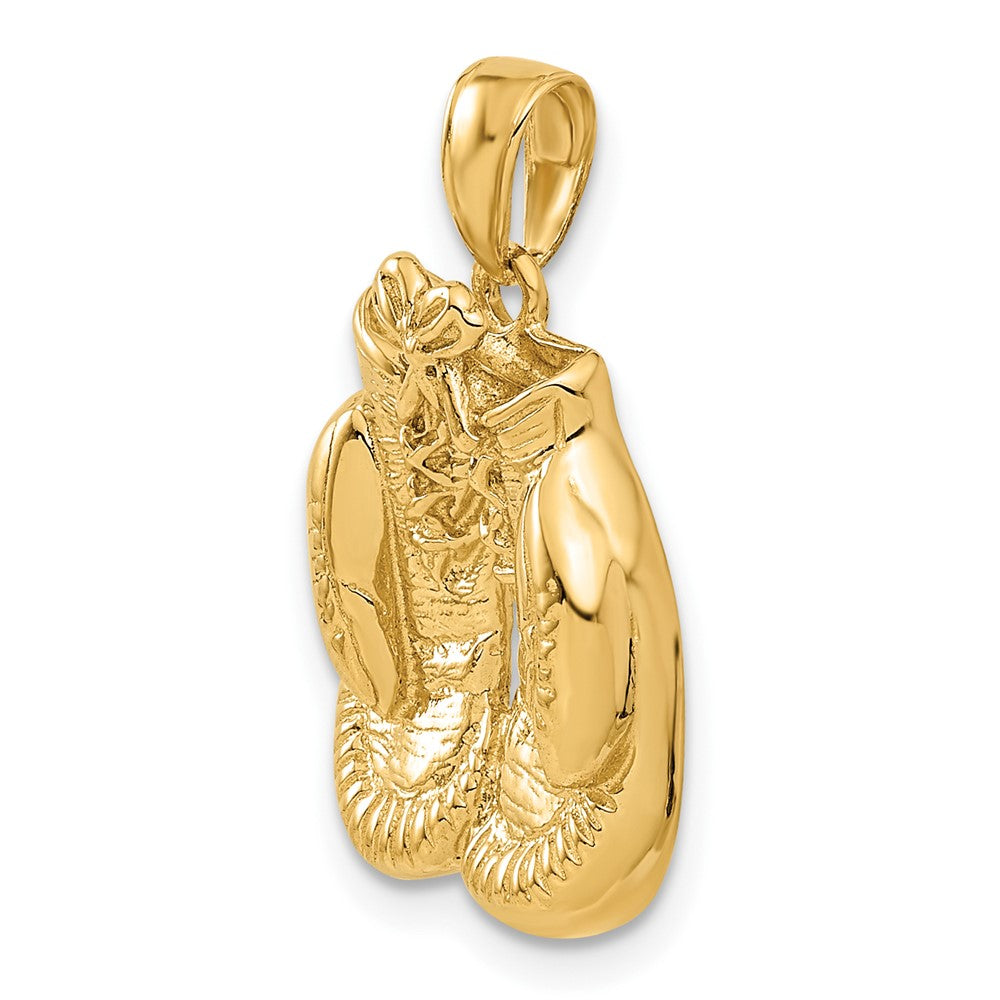 Solid Polished Open-Backed Boxing Gloves Pendant - WBC