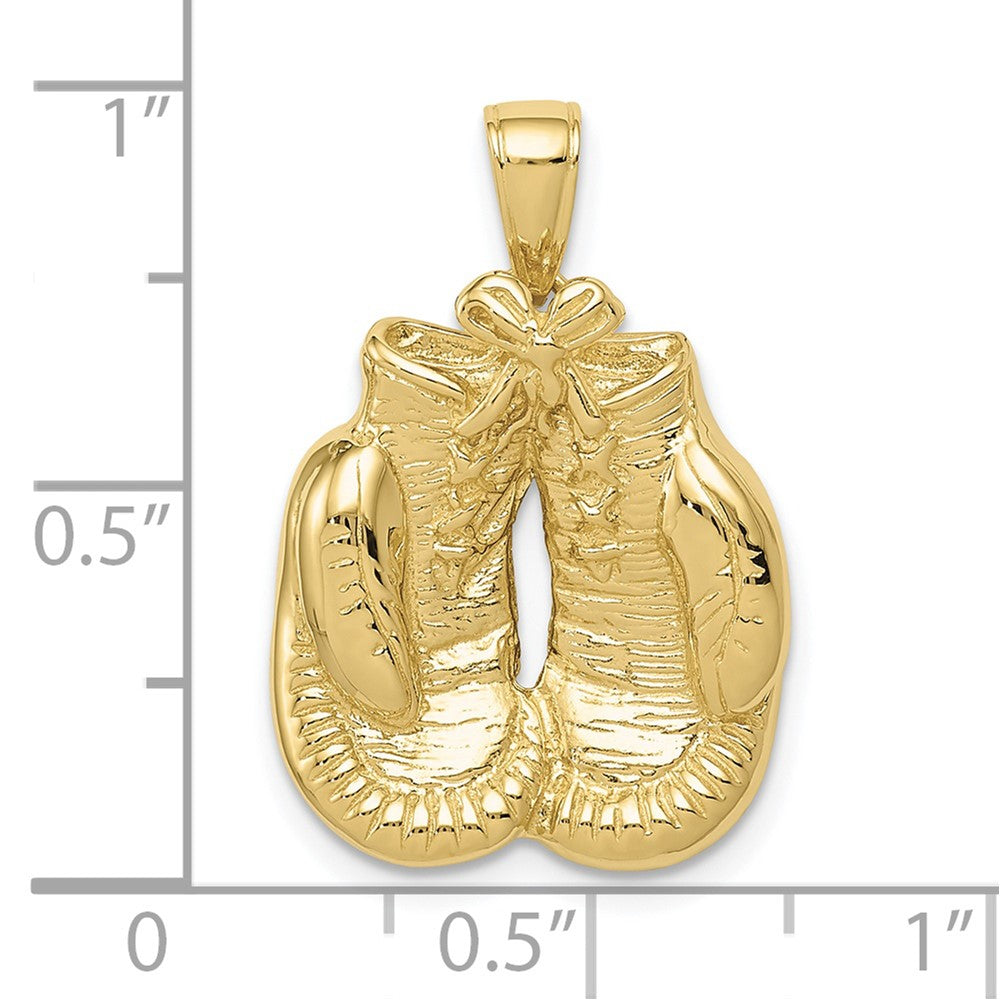 Solid Polished Open-Backed Boxing Gloves Pendant - WBC