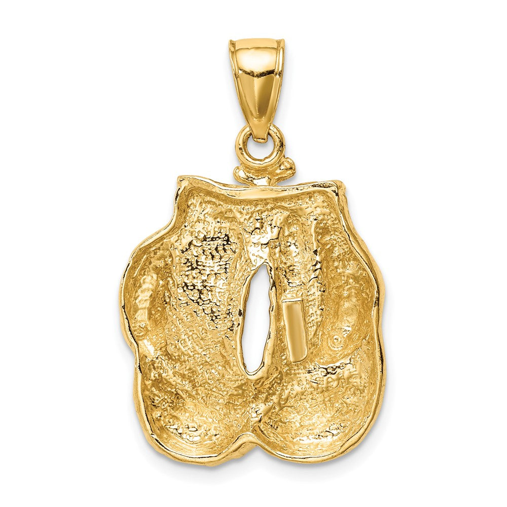 Solid Polished Open-Backed Boxing Gloves Pendant - WBC