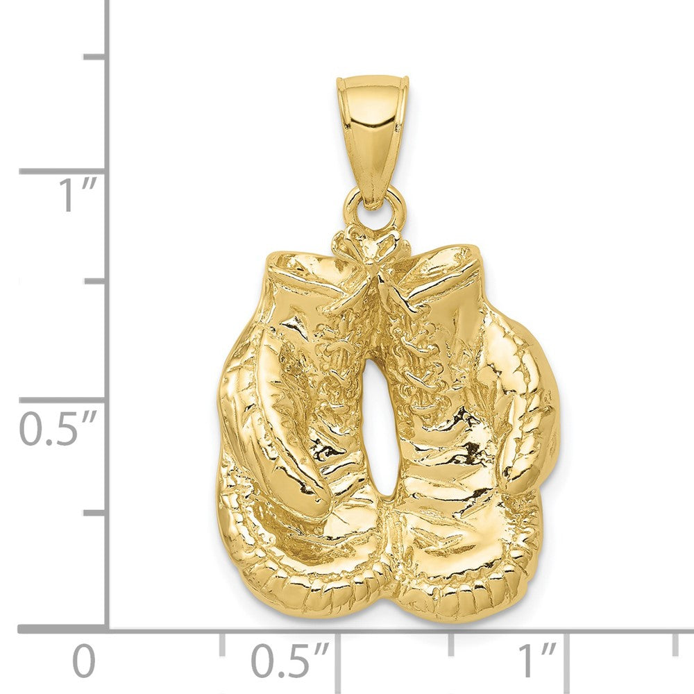 Solid Polished Open-Backed Boxing Gloves Pendant - WBC