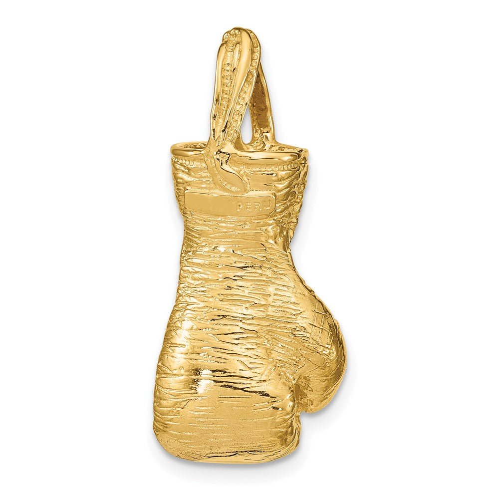 Hollow Polished 3-D Boxing Glove Pendant - WBC