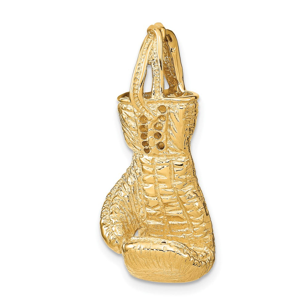 Hollow Polished 3-D Boxing Glove Pendant - WBC