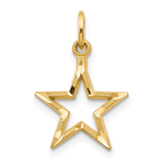 Diamond-Cut Flat Back Star Charm - WBC