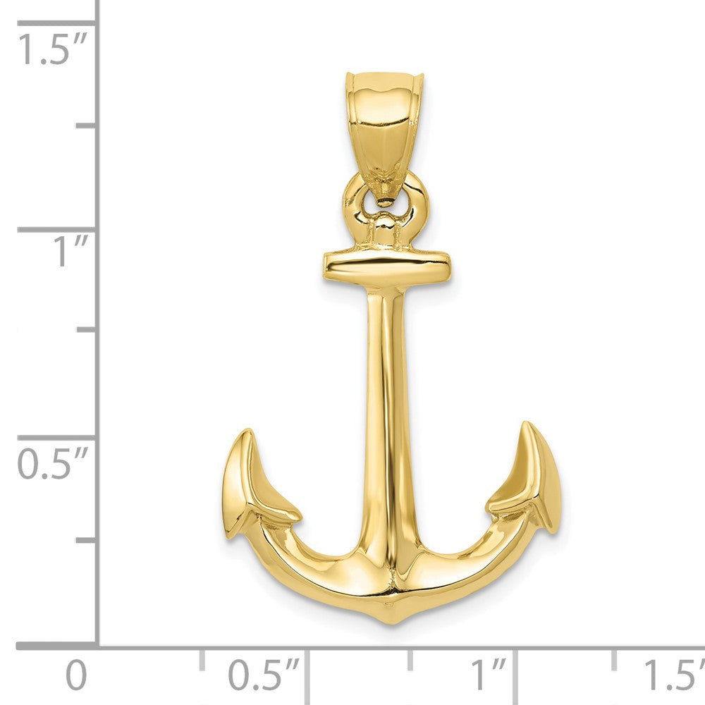 3-D Polished Anchor Pendant - WBC