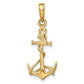 3-D Anchor with Shackle and Entwined Rope Pendant - WBC