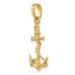 3-D Anchor with Shackle and Entwined Rope Pendant - WBC