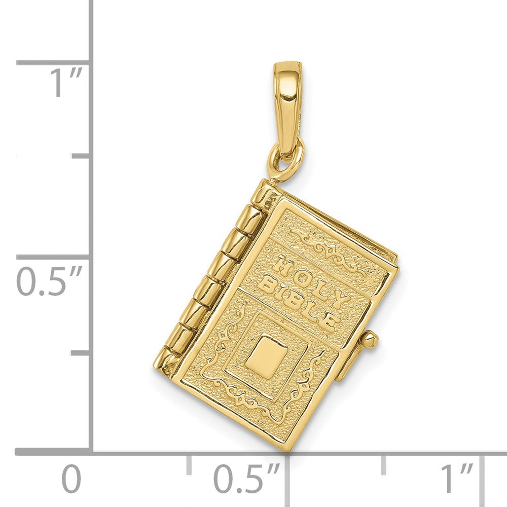 3-D Moveable Pages HOLY BIBLE Opens with Lords Prayer Inside Pendant - WBC