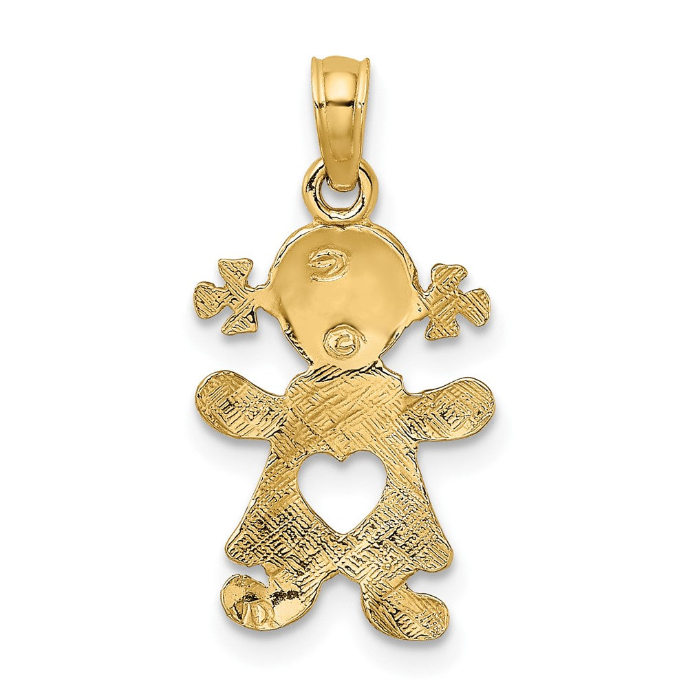 Playful Girl with Cut-Out Heart Charm - WBC