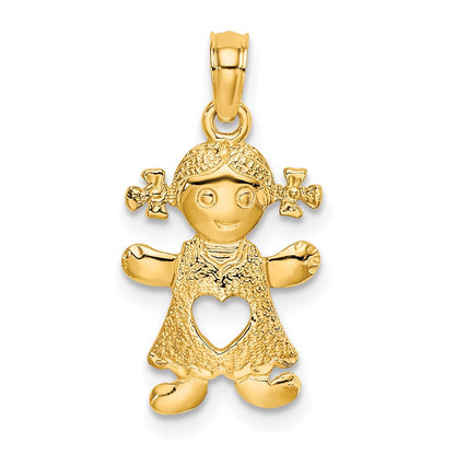 Playful Girl with Cut-Out Heart Charm - WBC