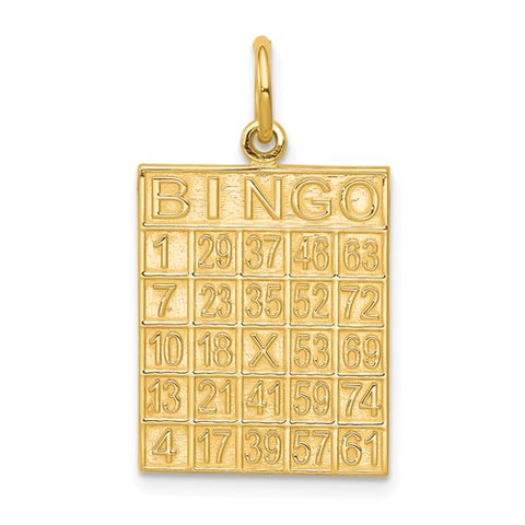 10k Solid Bingo Card Charm