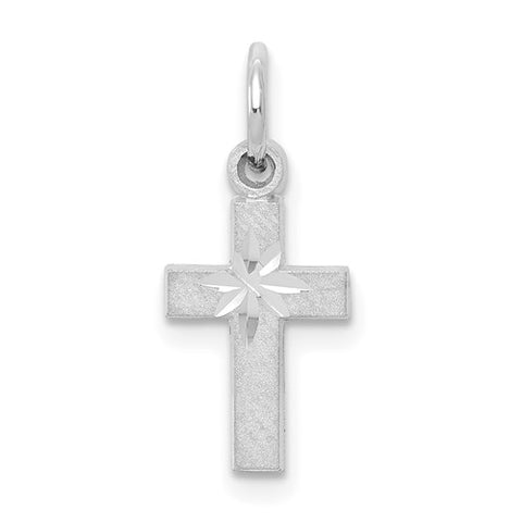 10k White Gold Cross Charm