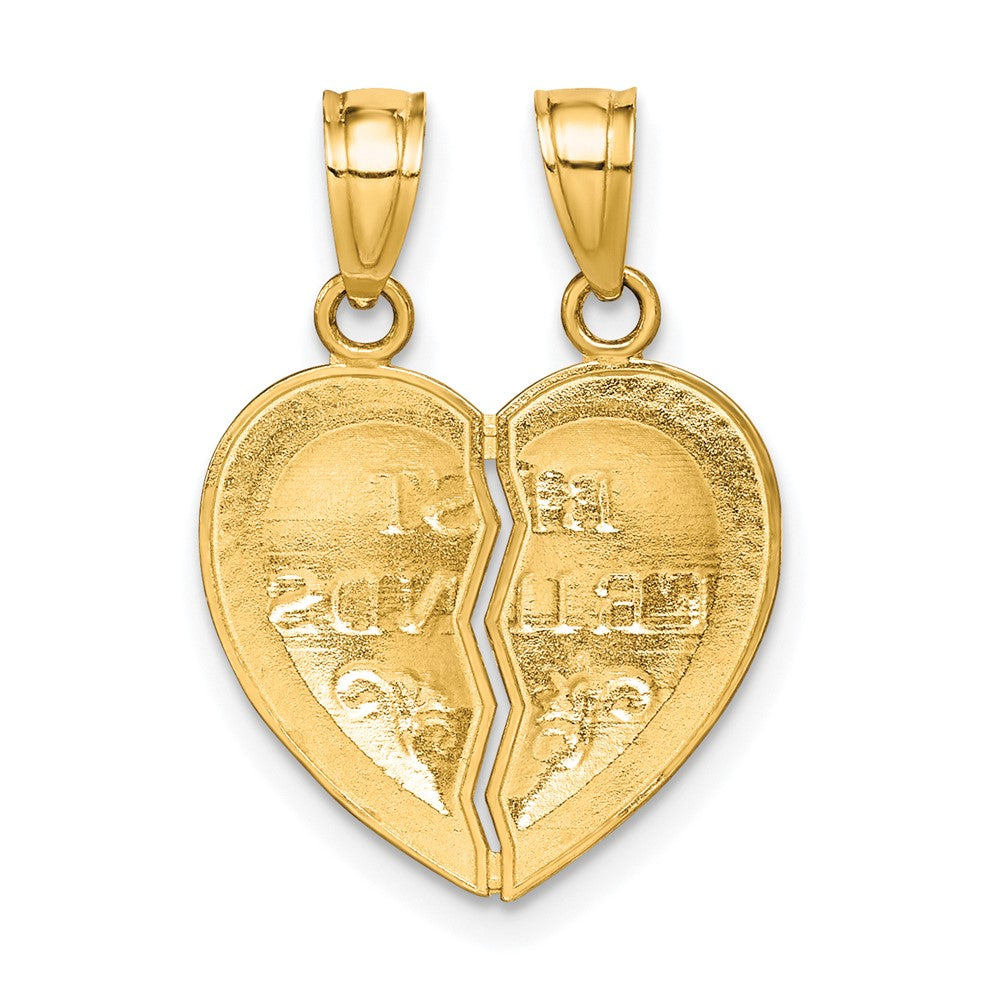 BEST FRIENDS 2-Piece Break-Apart Heart Pendant - WBC