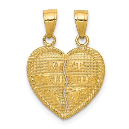 BEST FRIENDS 2-Piece Break-Apart Heart Pendant - WBC