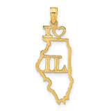 10K Solid Illinois State Pendant