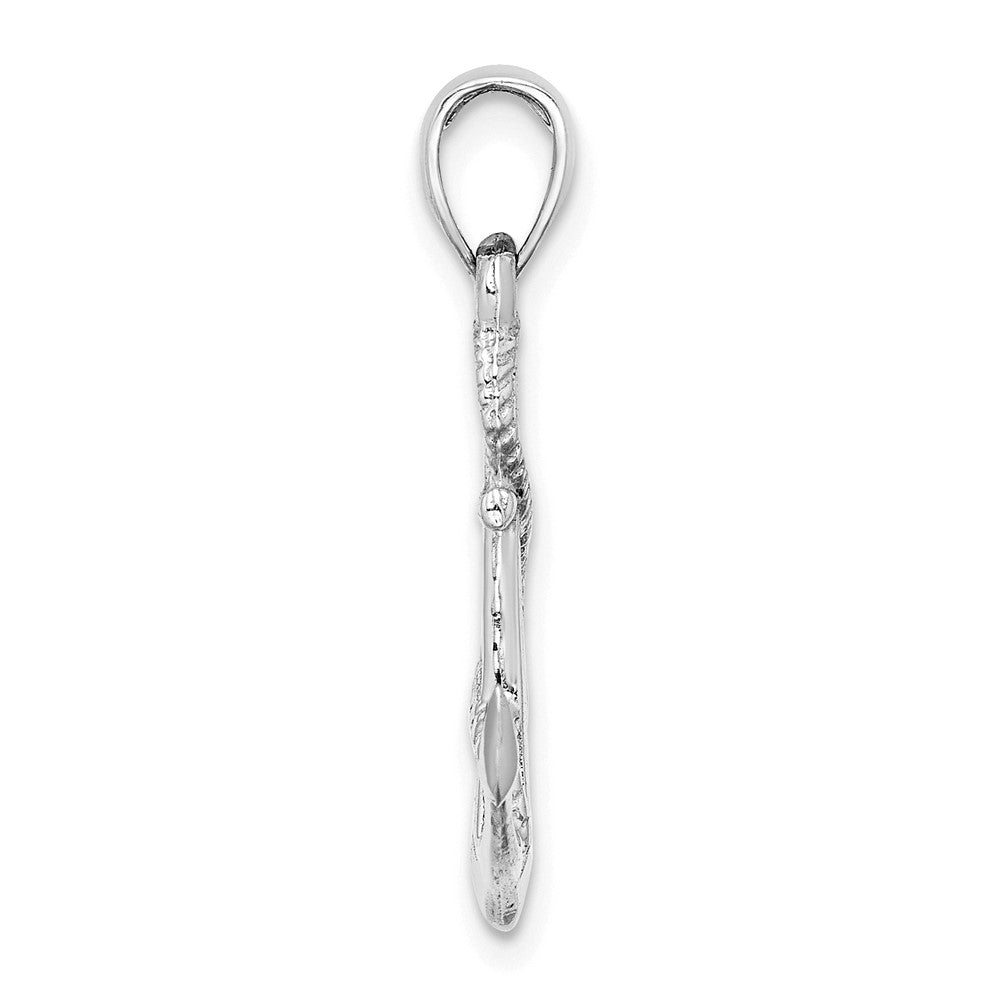 Solid Polished 3-D Anchor with Rope Pendant - WBC