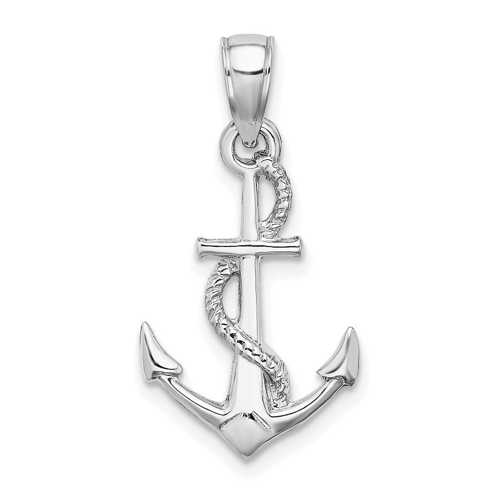 Solid Polished 3-D Anchor with Rope Pendant - WBC