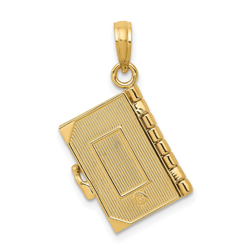 3-D Moveable Pages Bible Opens with Lords Prayer Inside Pendant - WBC