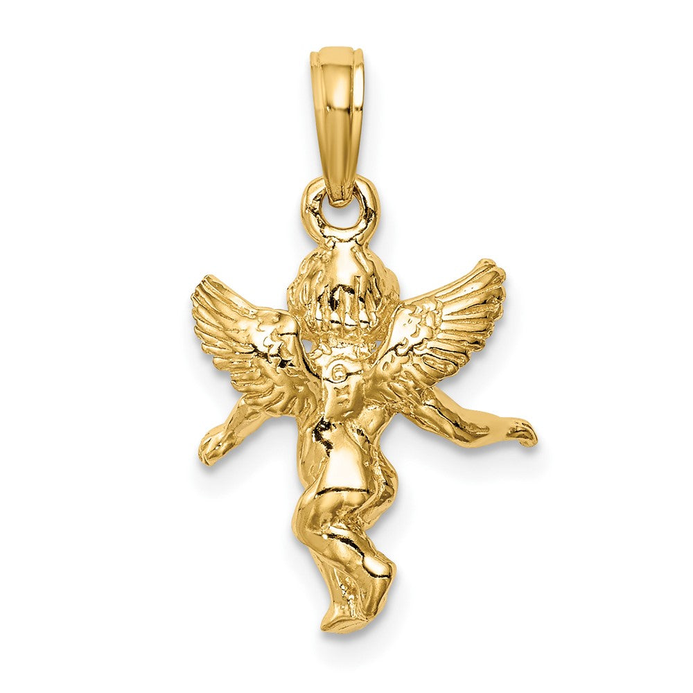 3-D Polished Solid Angel Pendant - WBC