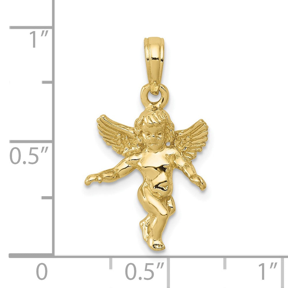 3-D Polished Solid Angel Pendant - WBC