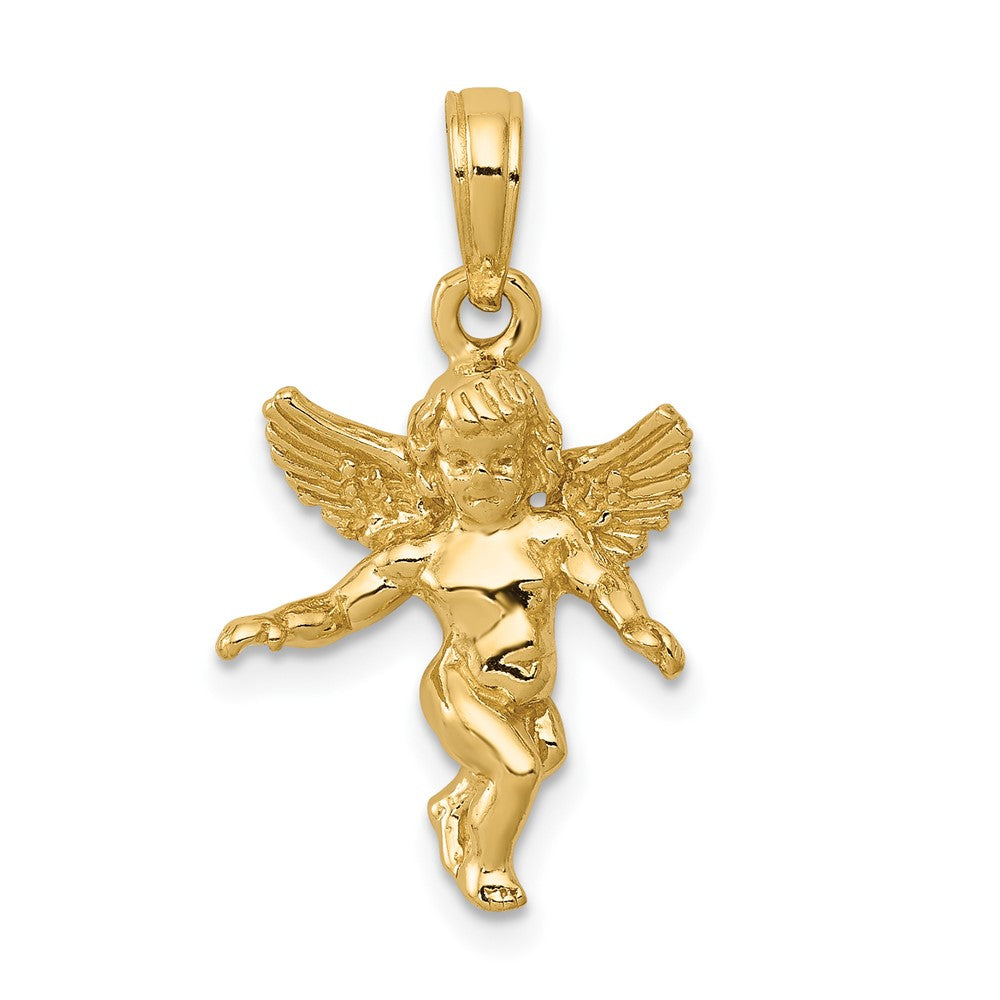 3-D Polished Solid Angel Pendant - WBC