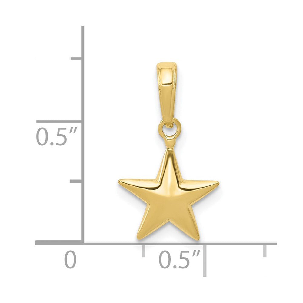 Small Polished 3-D Star Charm - WBC