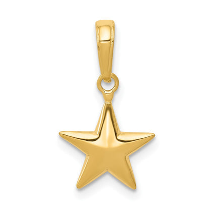 Small Polished 3-D Star Charm - WBC