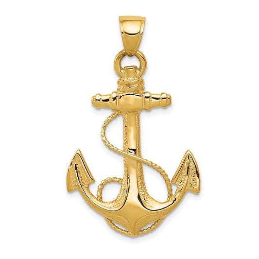 Large 2-D Anchor with Rope Pendant - WBC