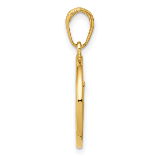 Cut-out Round Frame Yoga Om Symbol Pendant - WBC